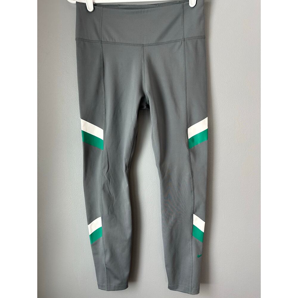 Nike Dri-Fit Grey Color Block Leggings Size Medium